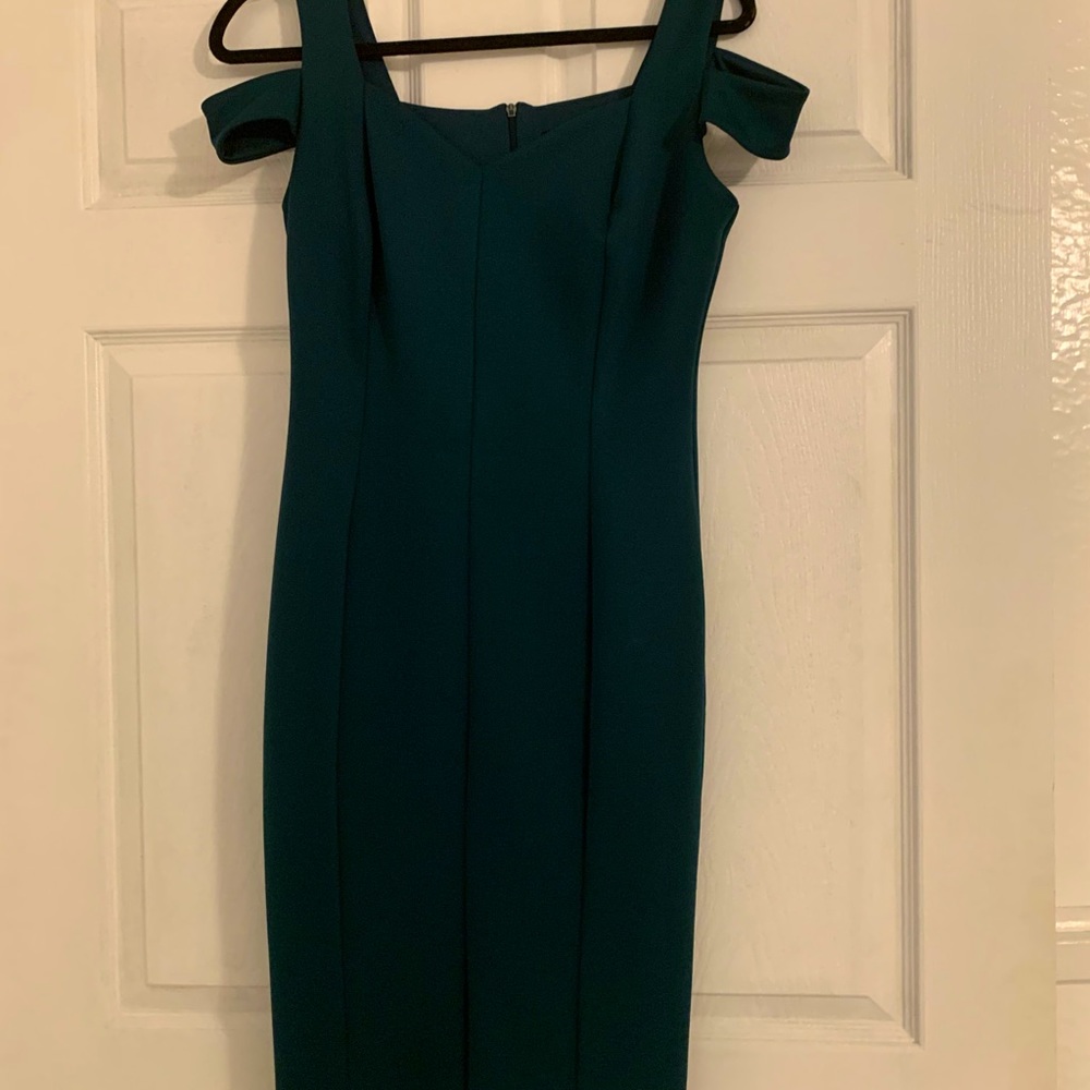 Forest Green Off the Shoulder Dress